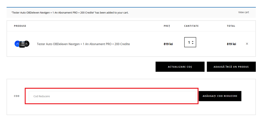 chenar cod reducere