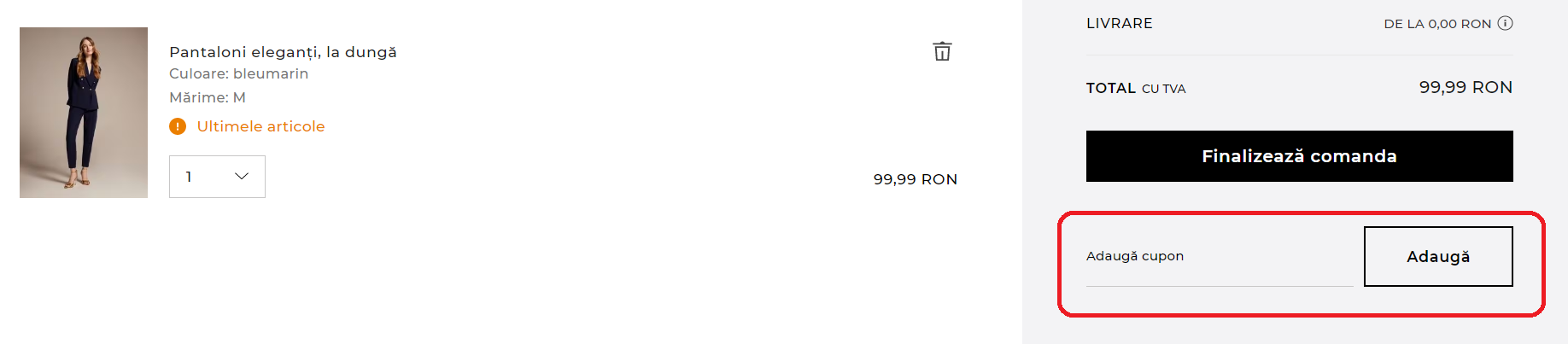 Chenar cupon reducere