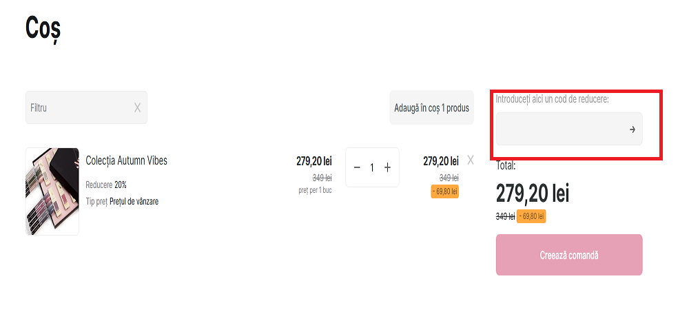 chenar cod reducere