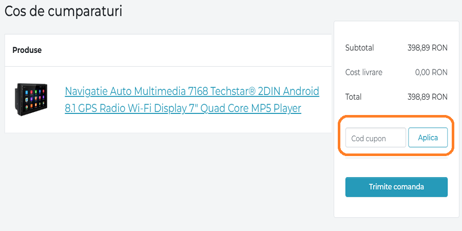 Chenar cupon reducere